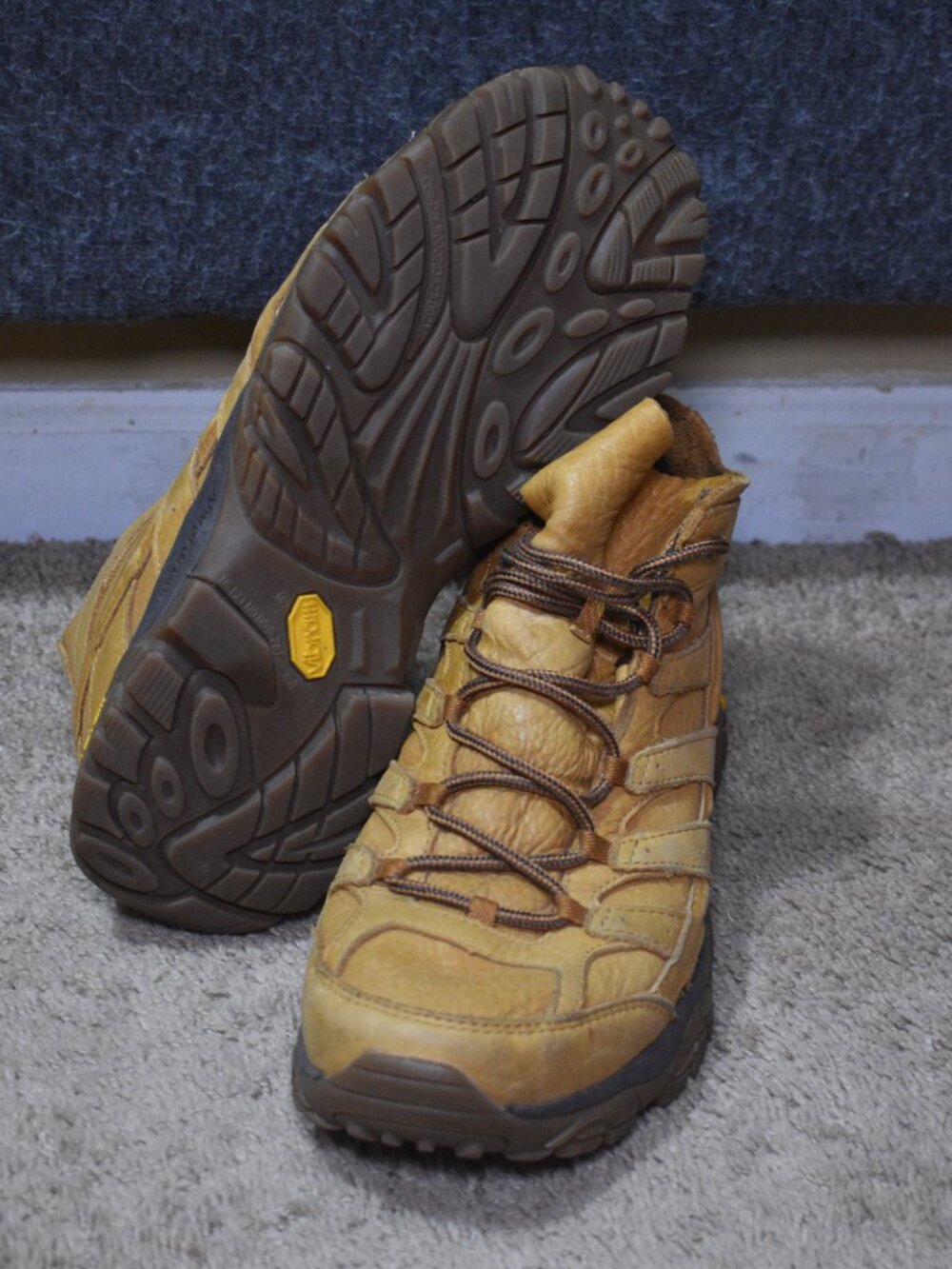 Merrell Moab 2 Decon Slam Luna Mid Wheat Tan Hiking Boots Men's Size 10.5 Vibram - Picture 4 of 8